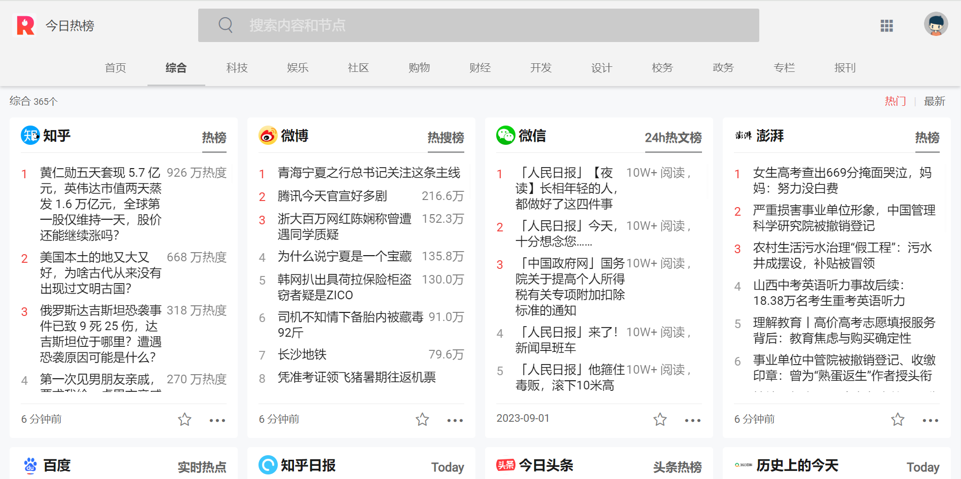 今日热榜 综合资讯