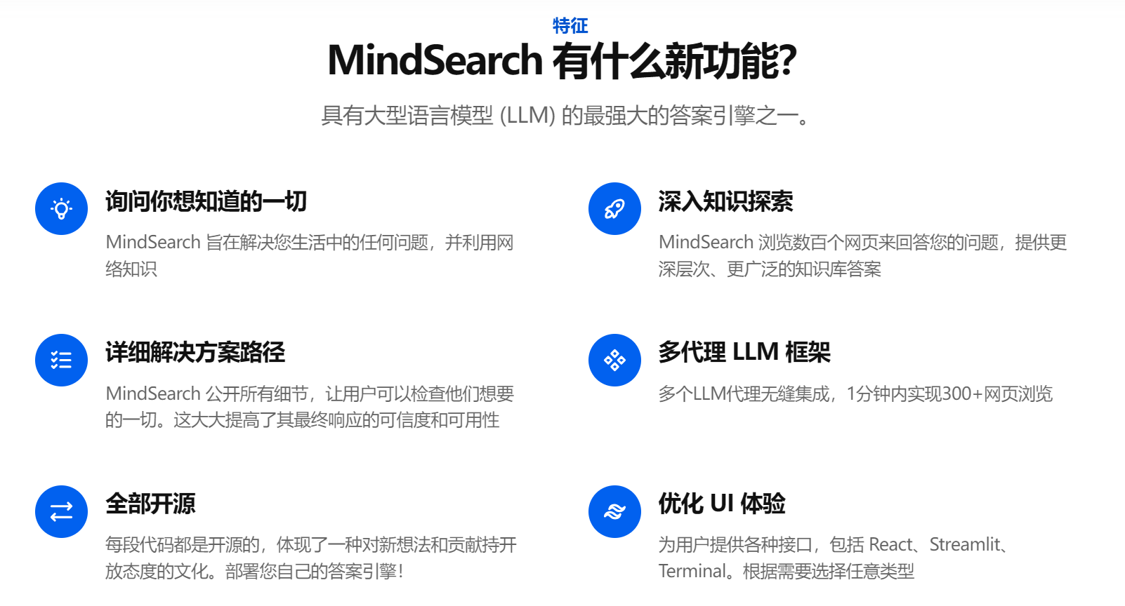 MindSearch AI搜索 特征